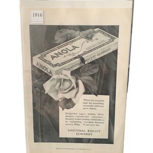 Vintage 1916 National Biscuit Company Nabisco Anola  Ad Advertisement